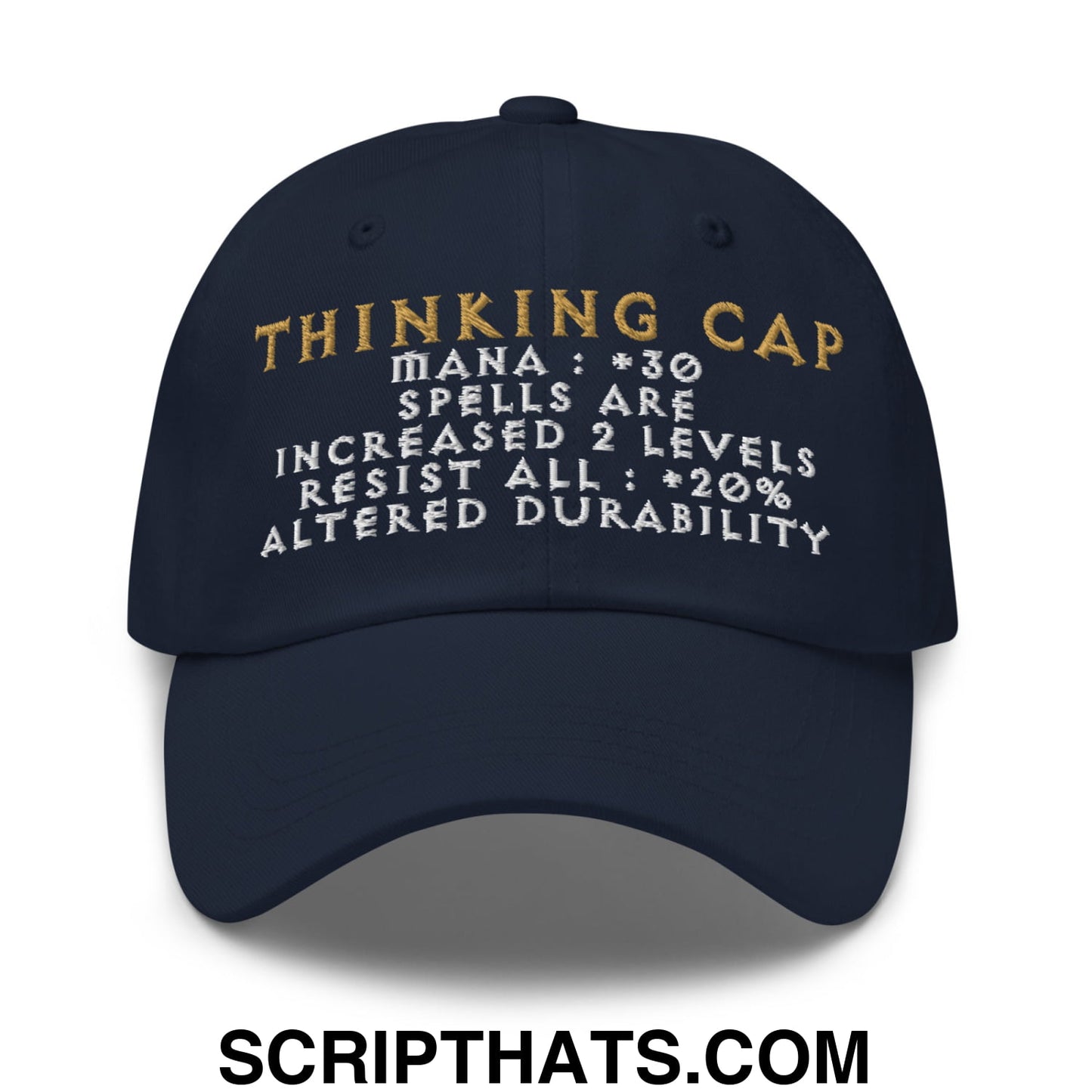 Thinking Cap Diablo Embroidered Unstructured Dad Hat Navy