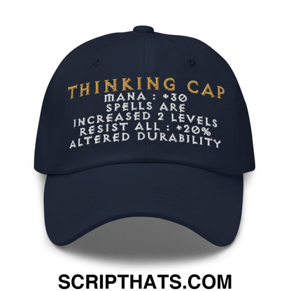 Thinking Cap Diablo Embroidered Unstructured Dad Hat Navy