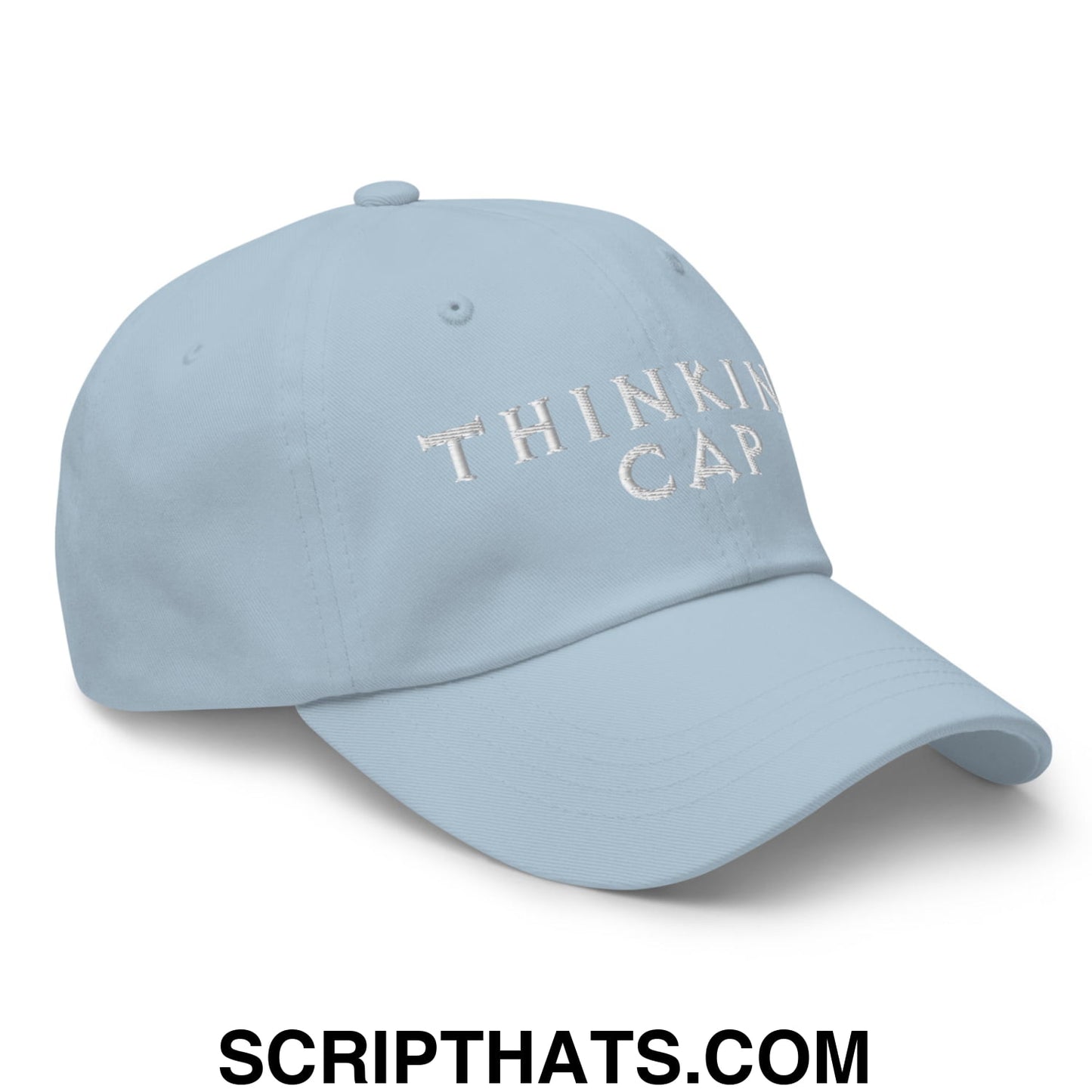 Thinking Cap Embroidered Unstructured Dad Hat Light Blue