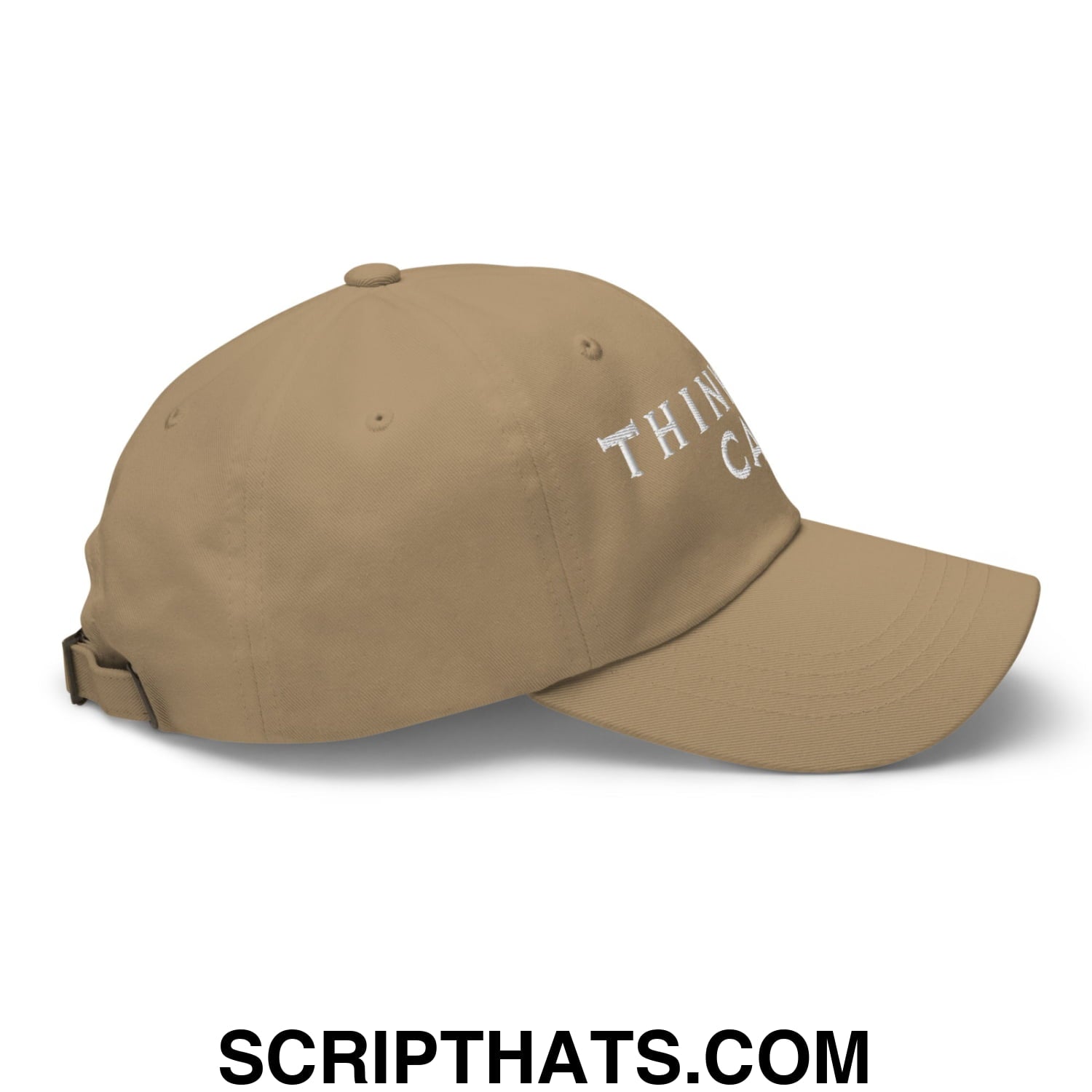 Thinking Cap Embroidered Unstructured Dad Hat Khaki