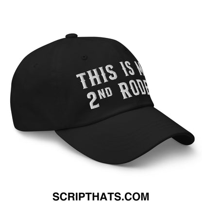 Black embroidered unstructured dad hat with white this is my 2nd roof text in the front for casual wear