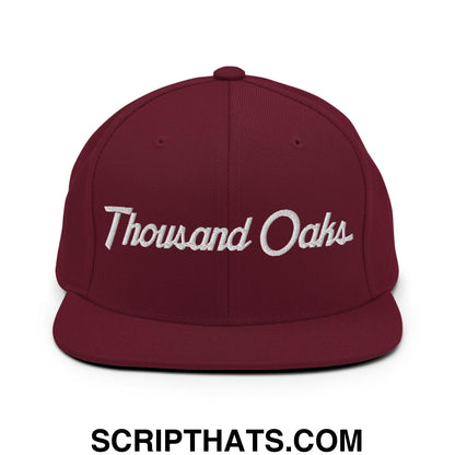 Thousand Oaks Script Snapback Hat Maroon