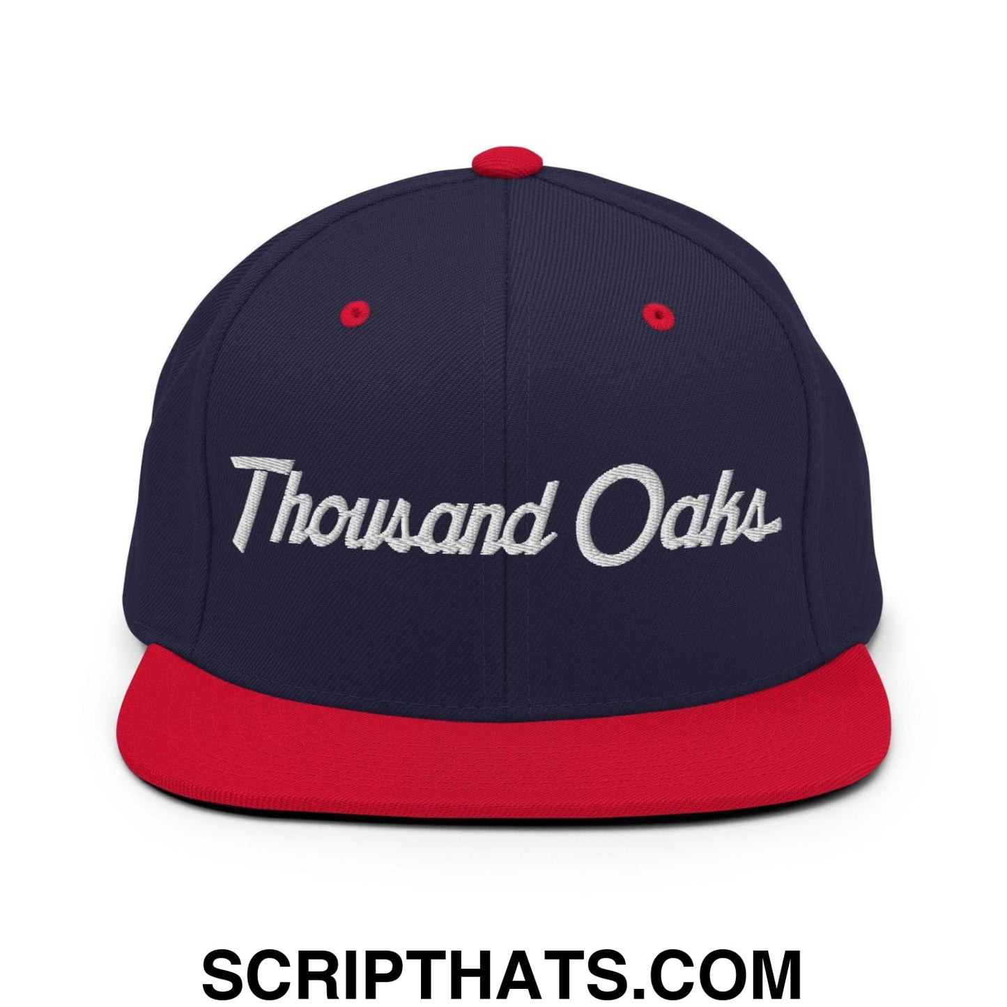 Thousand Oaks Script Snapback Hat Navy Red