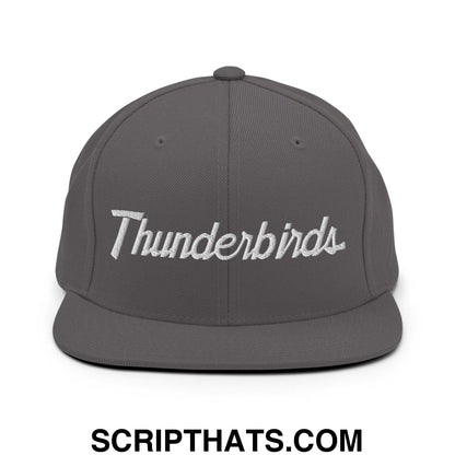 Thunderbirds School Mascot Script Snapback Hat Dark Grey