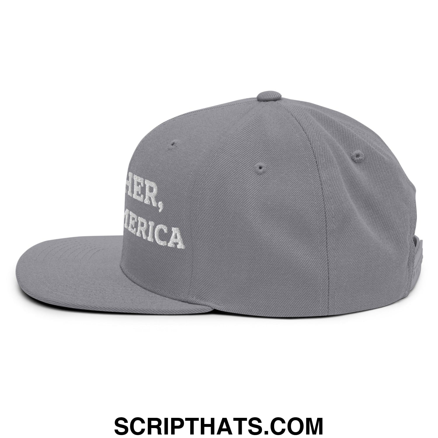 Together, We Are America Embroidered Flat Bill Brim Snapback Hat Silver