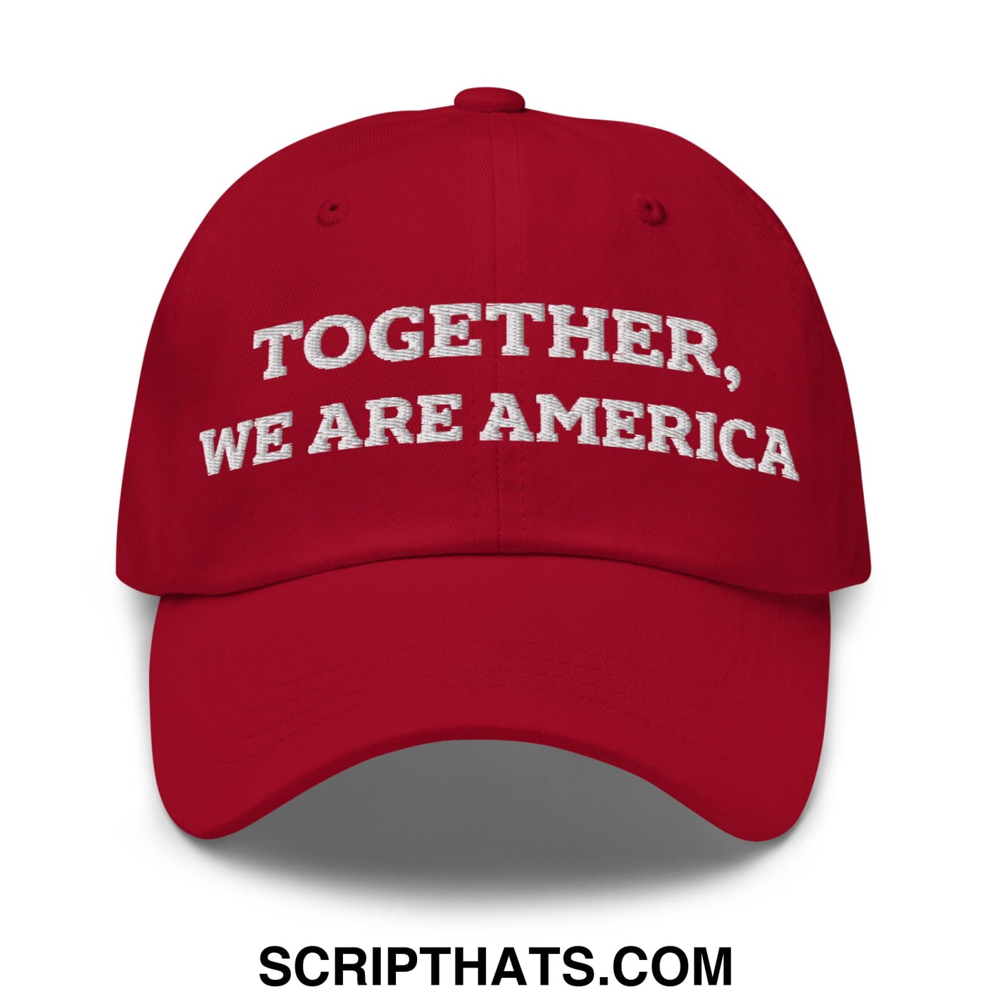 Together, We Are America Embroidered Unstructured Dad Hat Cranberry