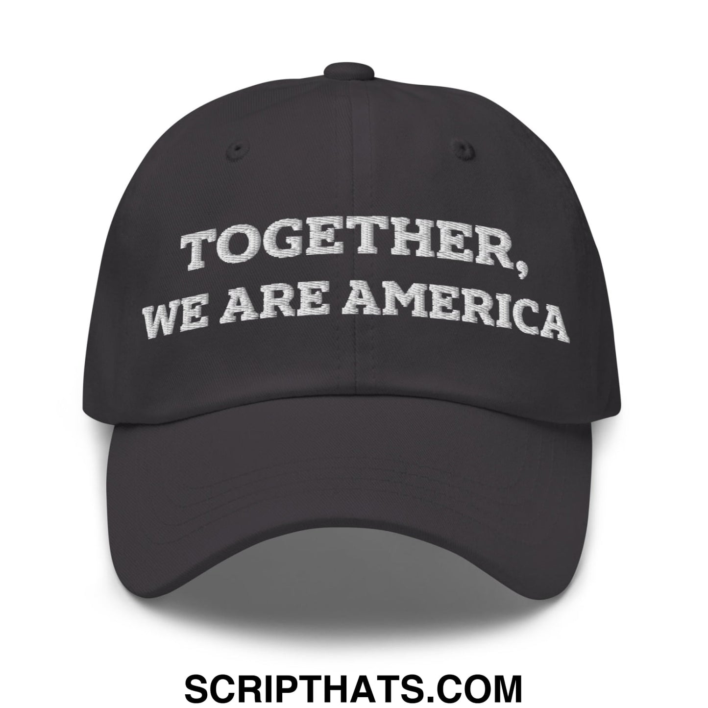 Together, We Are America Embroidered Unstructured Dad Hat Dark Grey