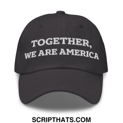 Together, We Are America Embroidered Unstructured Dad Hat Dark Grey