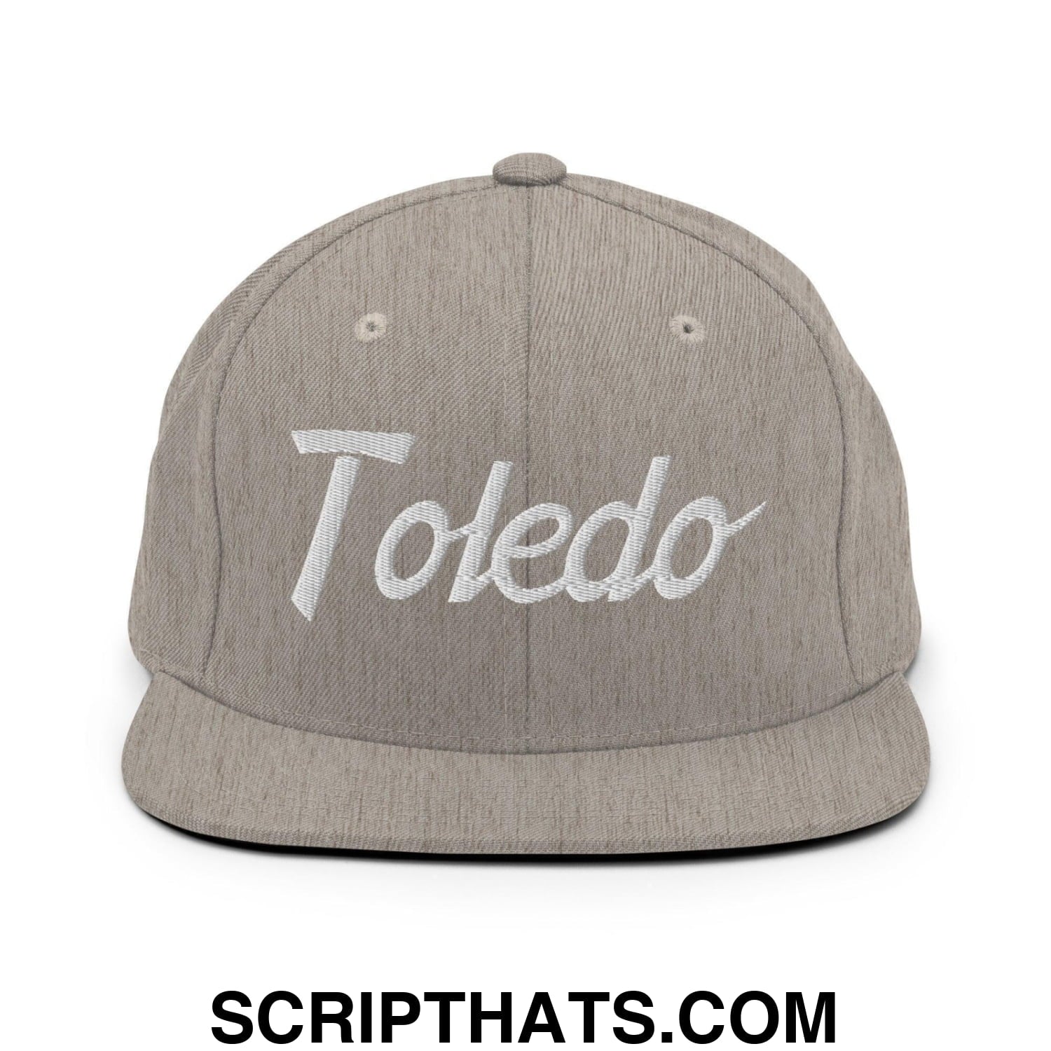 Toledo Script Snapback Hat Heather Grey