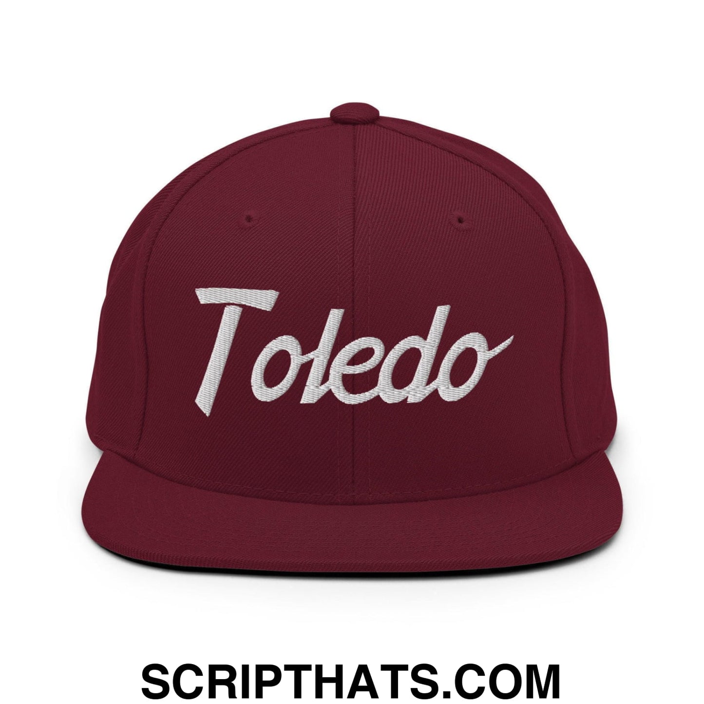 Toledo Script Snapback Hat Maroon