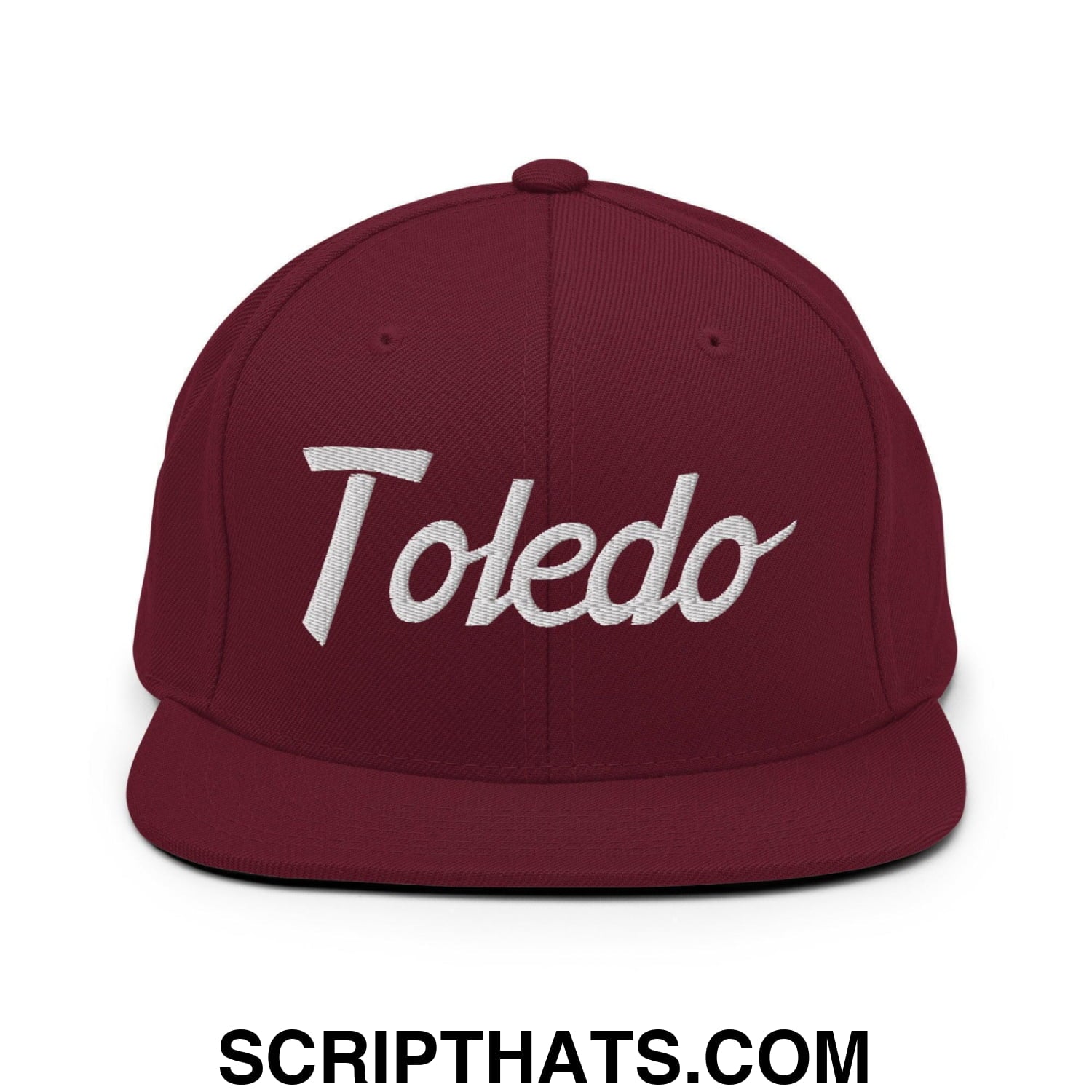 Toledo Script Snapback Hat Maroon