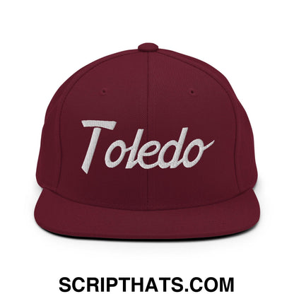 Toledo Script Snapback Hat Maroon