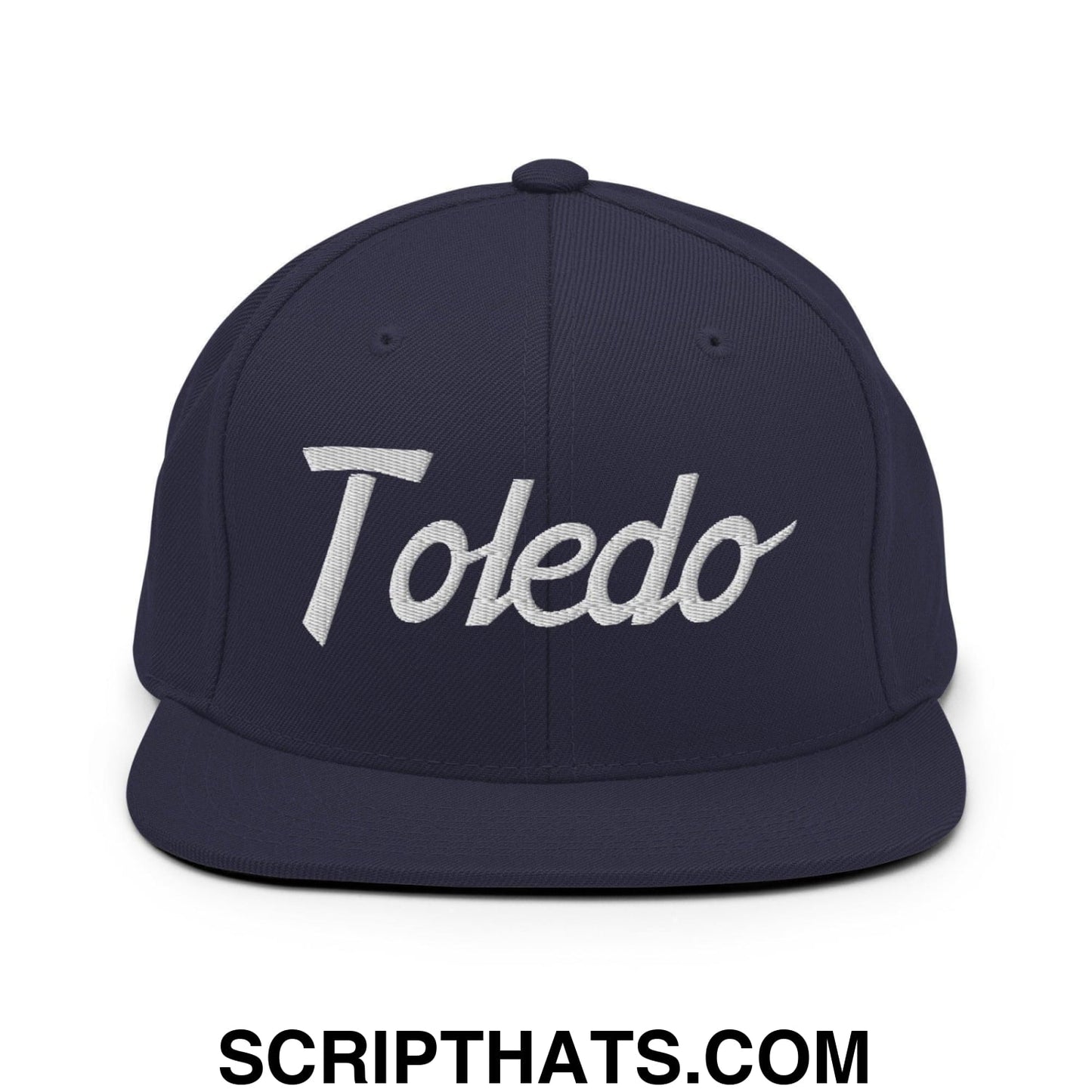 Toledo Script Snapback Hat Navy