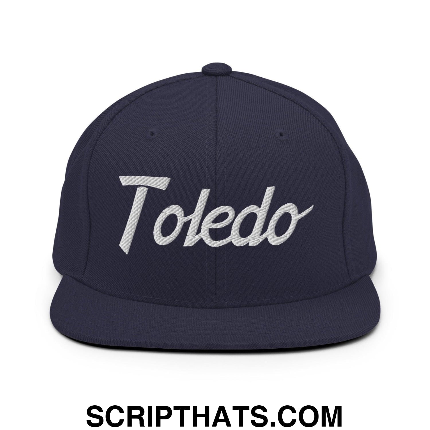 Toledo Script Snapback Hat Navy