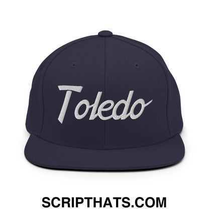Toledo Script Snapback Hat Navy
