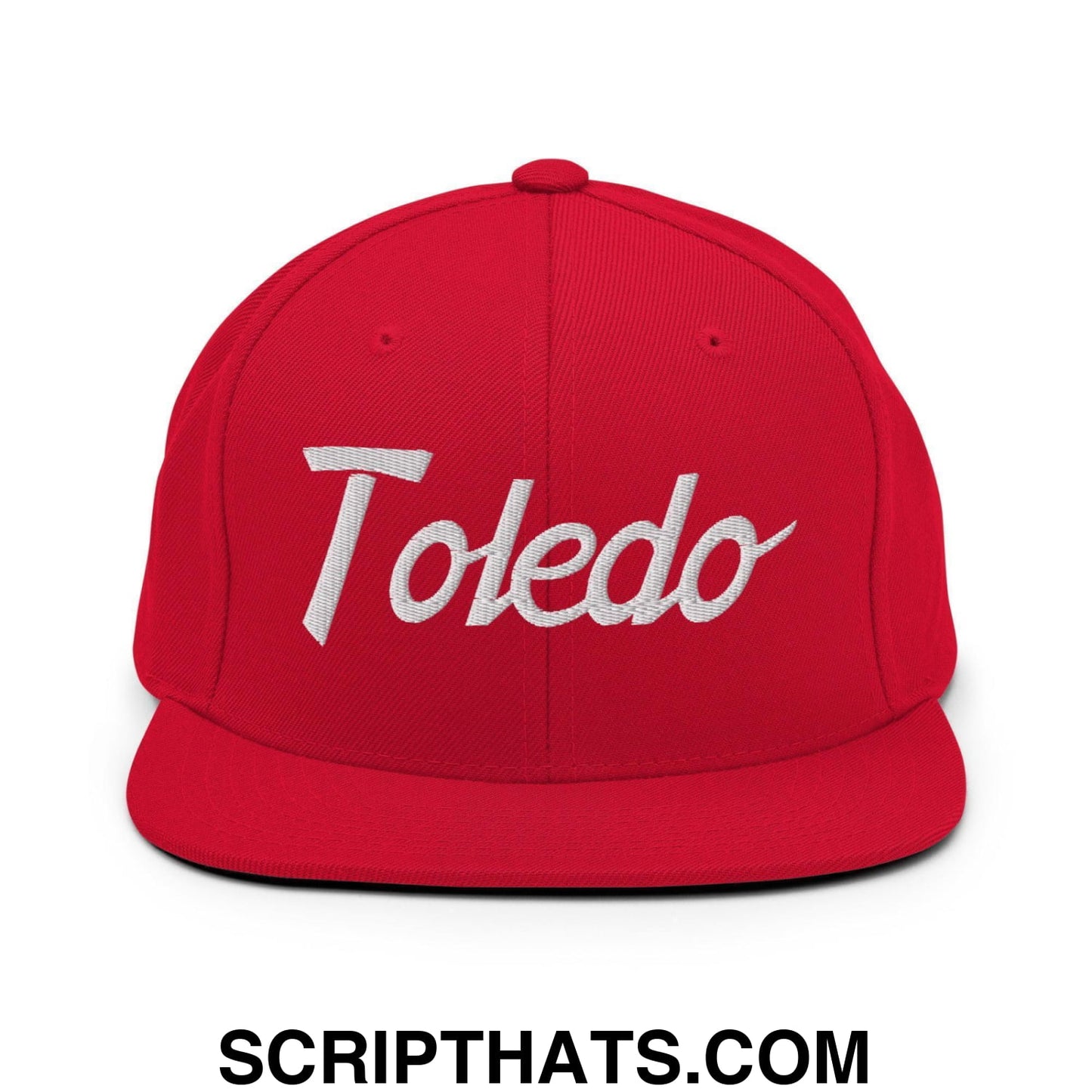 Toledo Script Snapback Hat Red