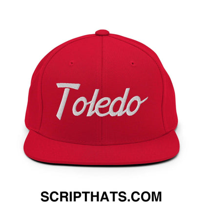 Toledo Script Snapback Hat Red