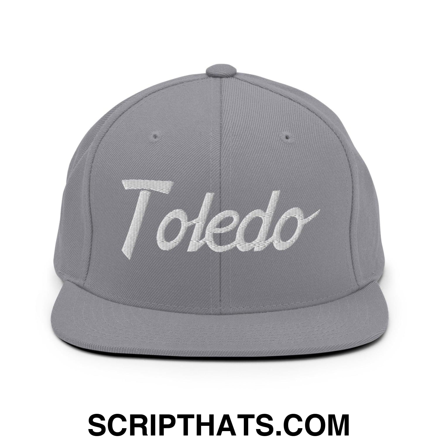 Toledo Script Snapback Hat Silver