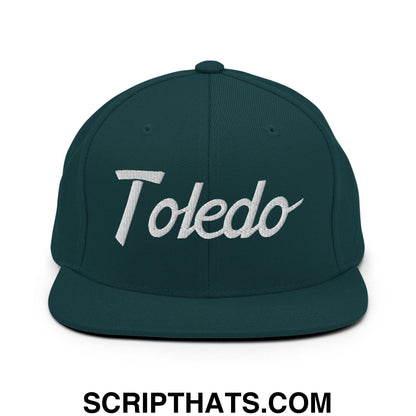 Toledo Script Snapback Hat Spruce