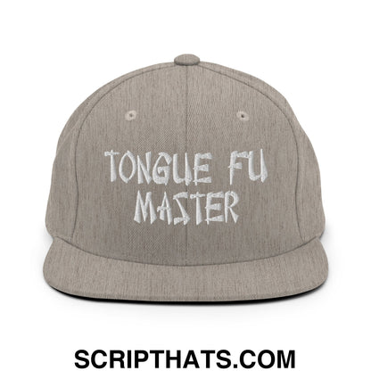 Tonque Fu Master Embroidered Flat Bill Brim Snapback Hat Heather Grey