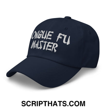 Tonque Fu Master Embroidered Unstructured Dad Hat Navy