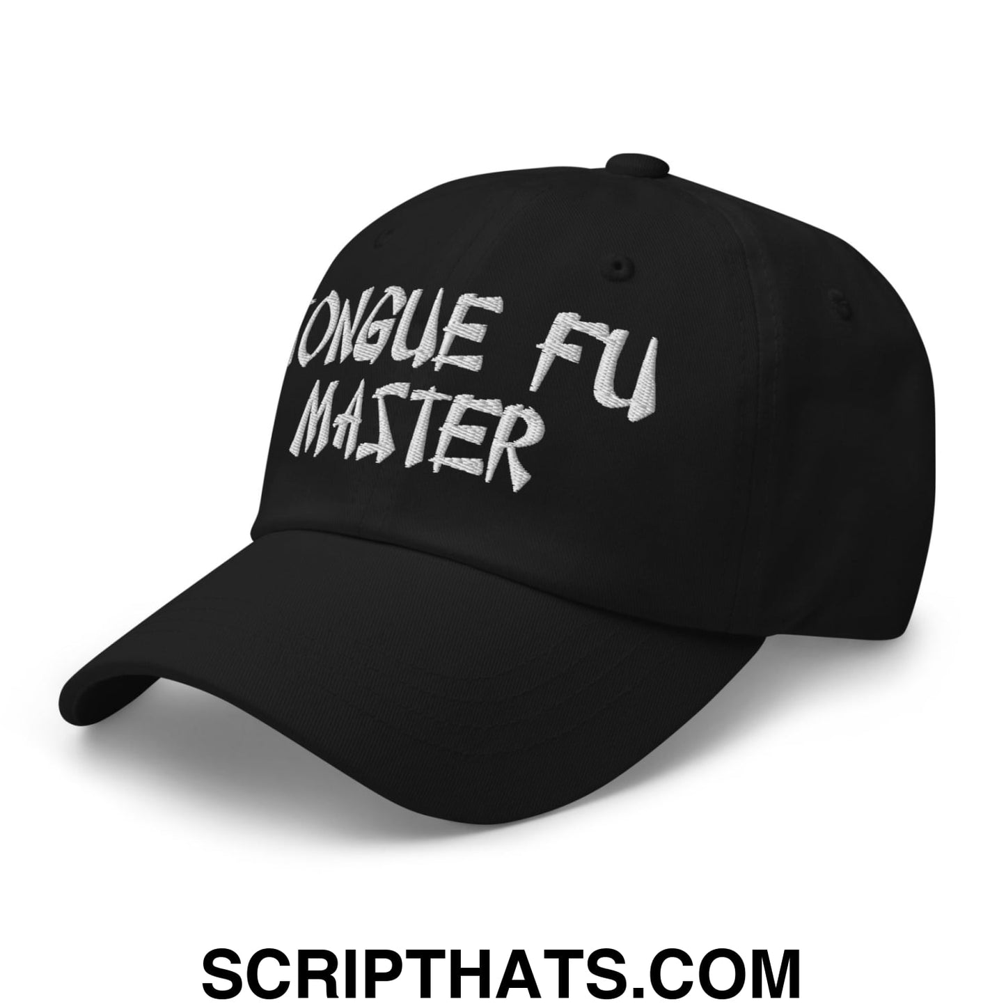 Tonque Fu Master Embroidered Unstructured Dad Hat Black