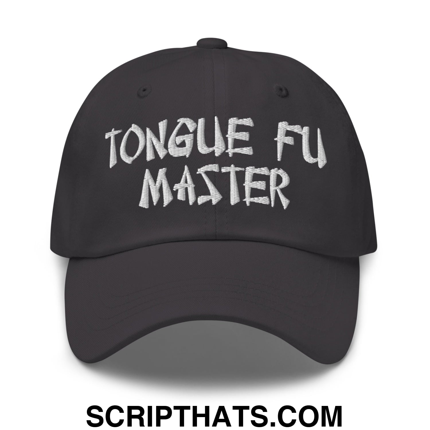 Tonque Fu Master Embroidered Unstructured Dad Hat Dark Grey