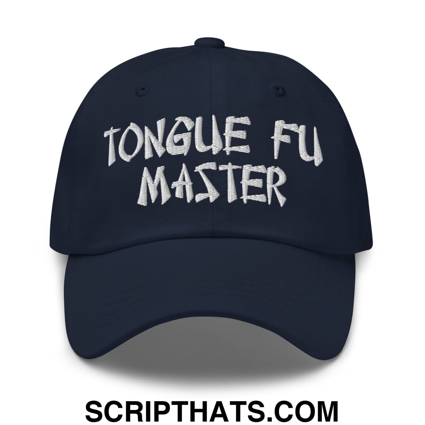 Tonque Fu Master Embroidered Unstructured Dad Hat Navy