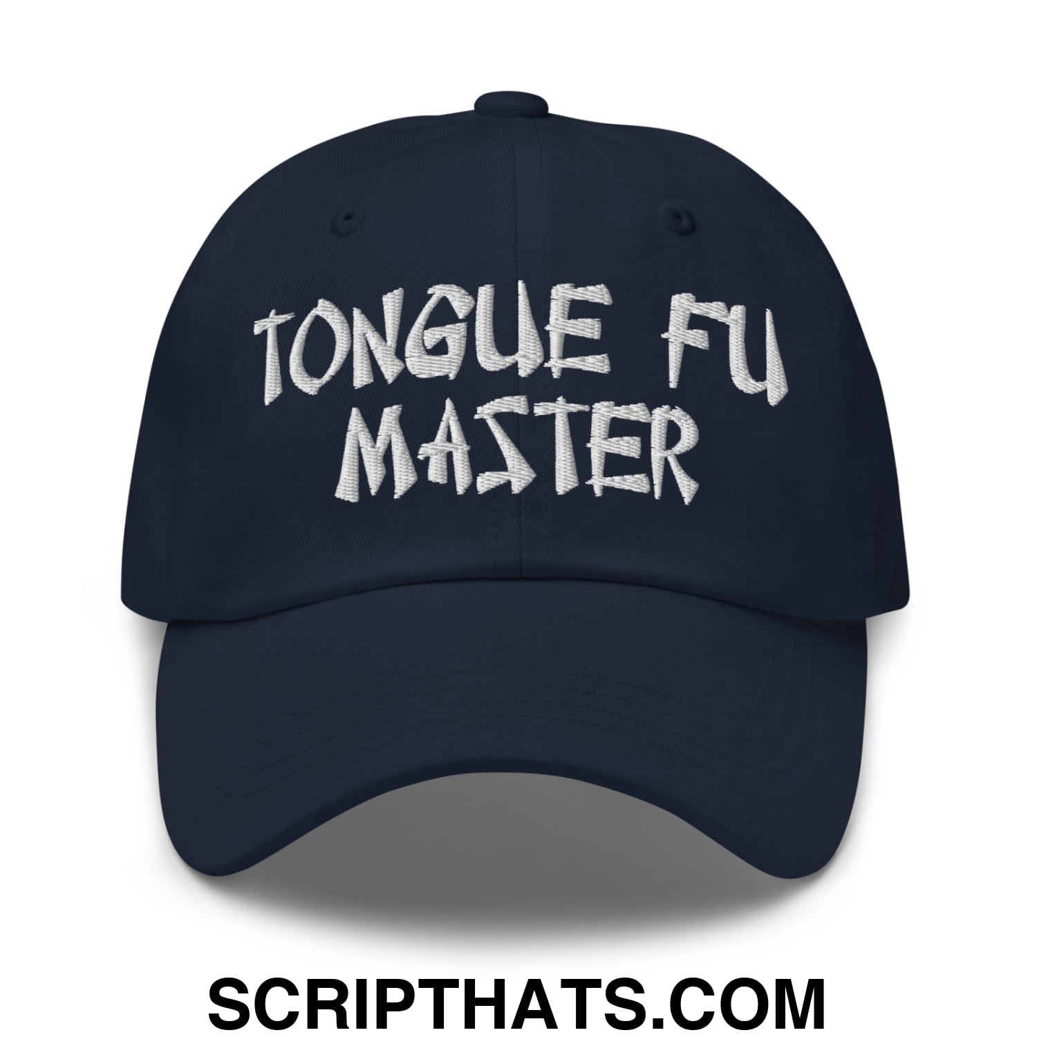 Tonque Fu Master Embroidered Unstructured Dad Hat Navy