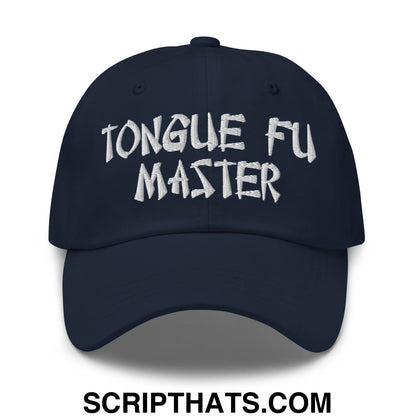 Tonque Fu Master Embroidered Unstructured Dad Hat Navy