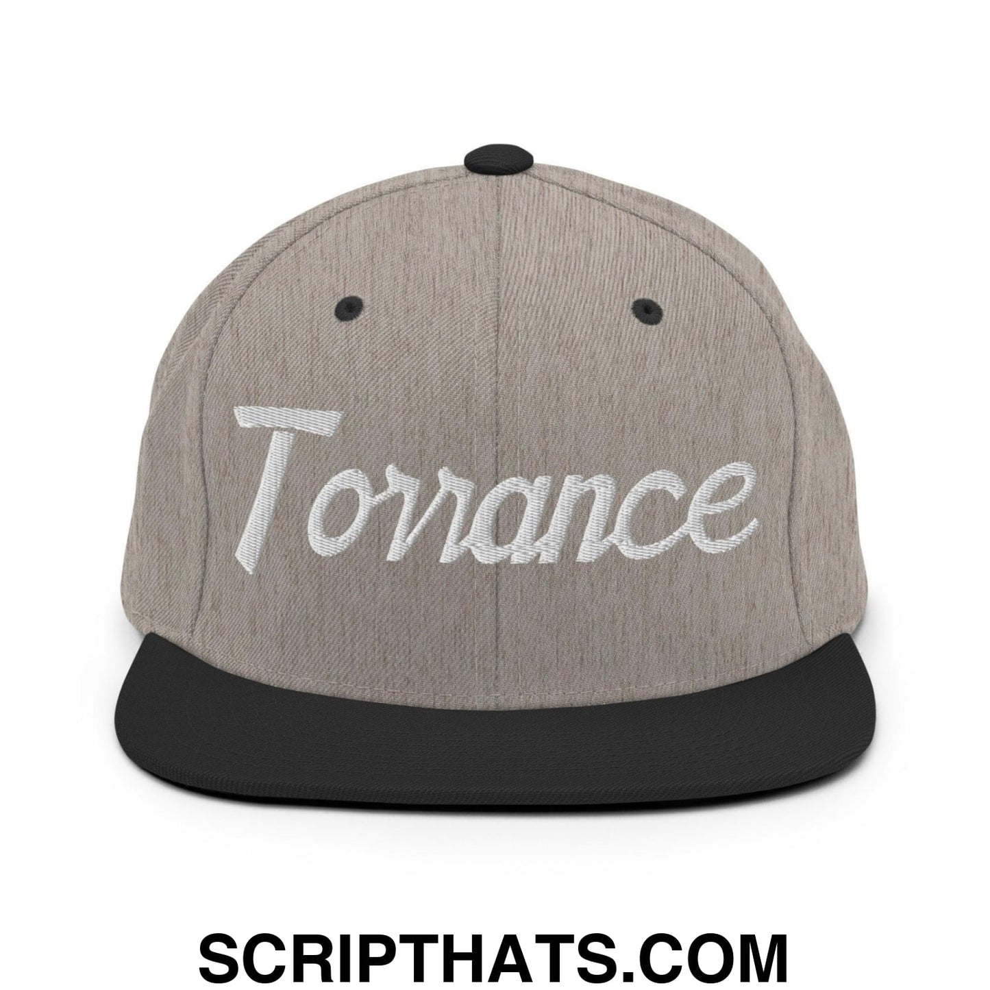 Torrance Script Snapback Hat Heather Black