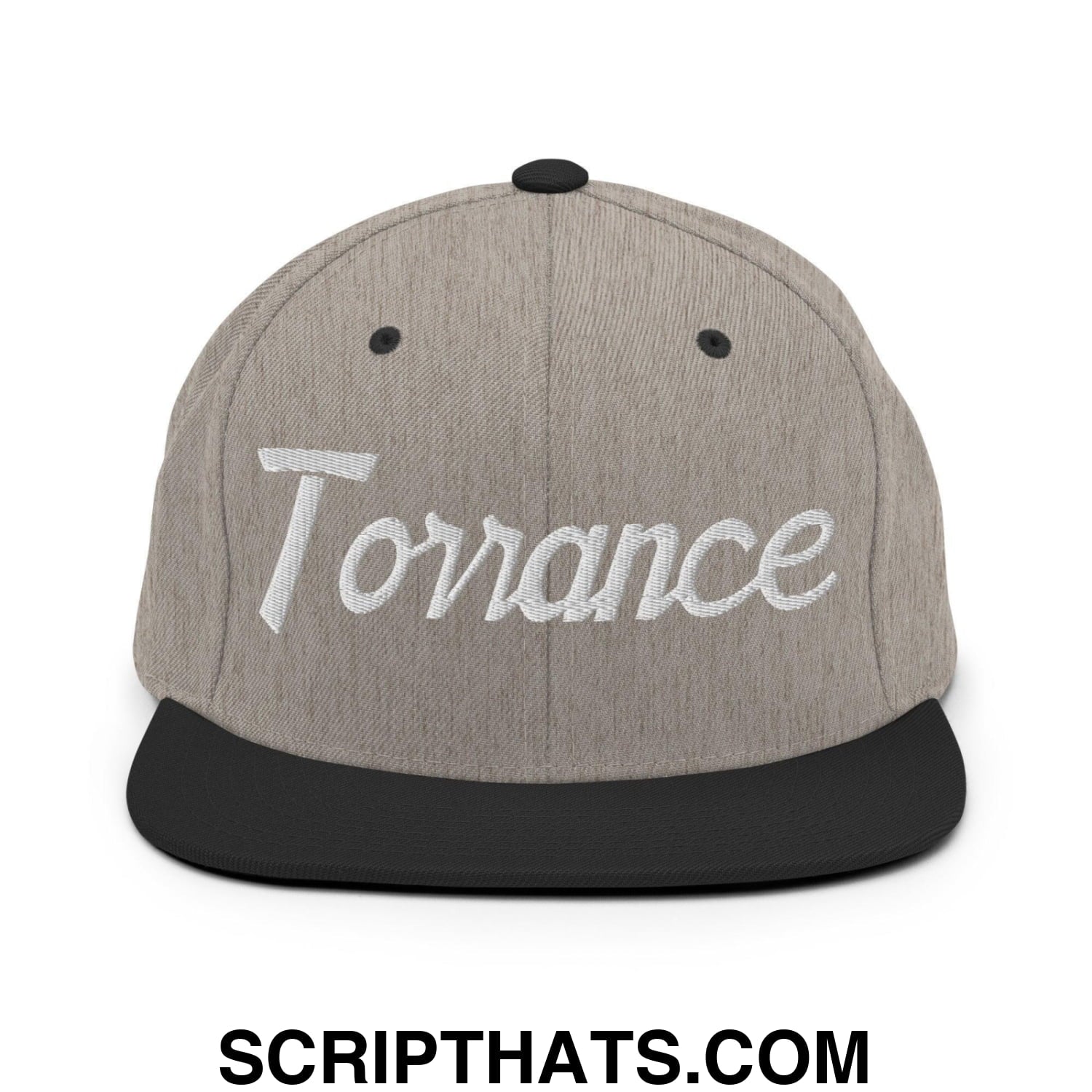 Torrance Script Snapback Hat Heather Black