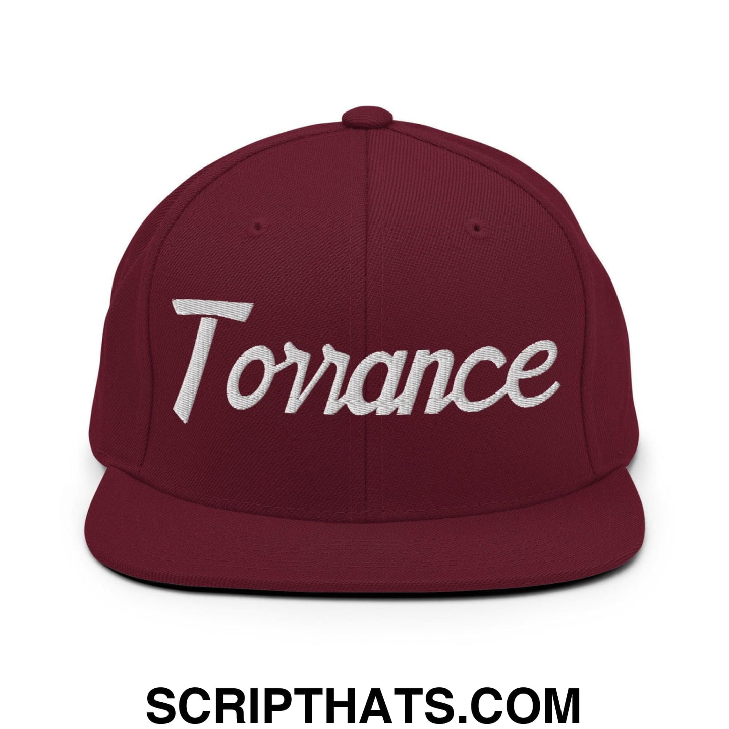 Torrance Script Snapback Hat Maroon