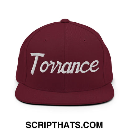 Torrance Script Snapback Hat Maroon