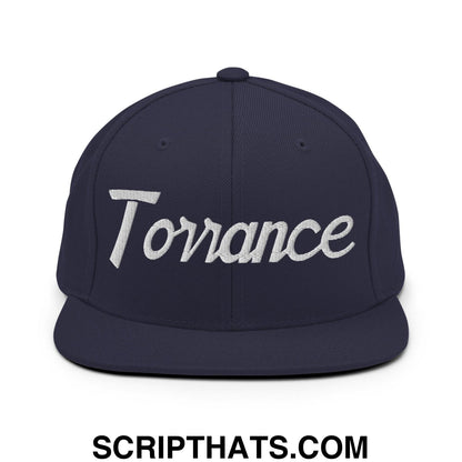 Torrance Script Snapback Hat Navy
