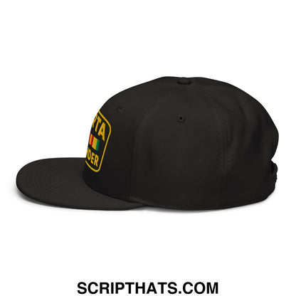 Torta Pounder Embroidered Flat Brim Bill Snapback Hat Black