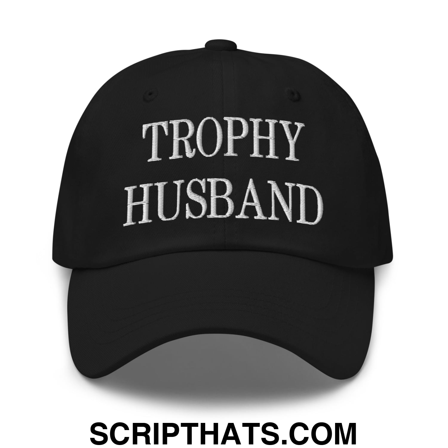 Trophy Husband Embroidered Unstructured Dad Hat Black