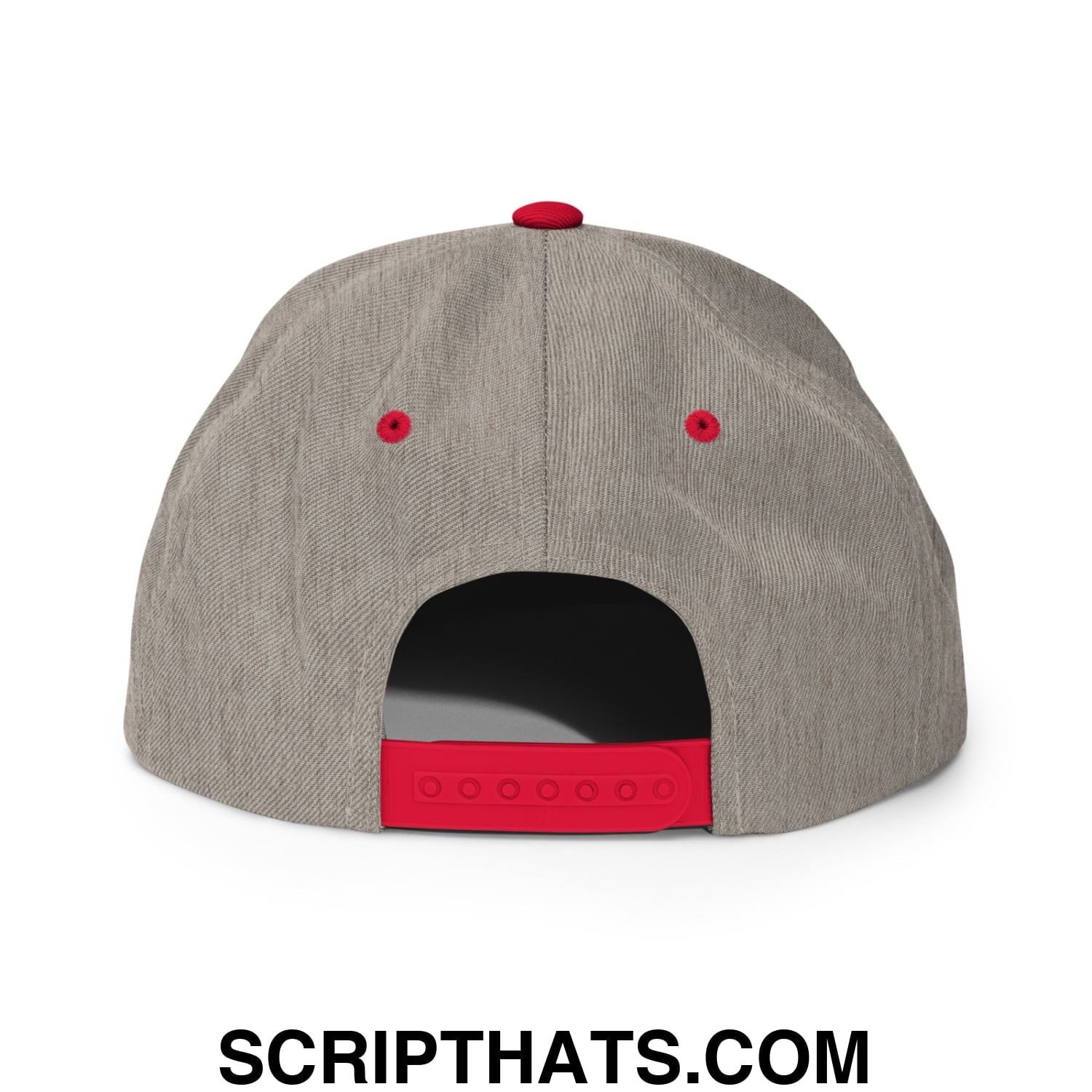 Trumpism is Fascism Embroidered Flat Bill Brim Snapback Hat Heather Grey Red