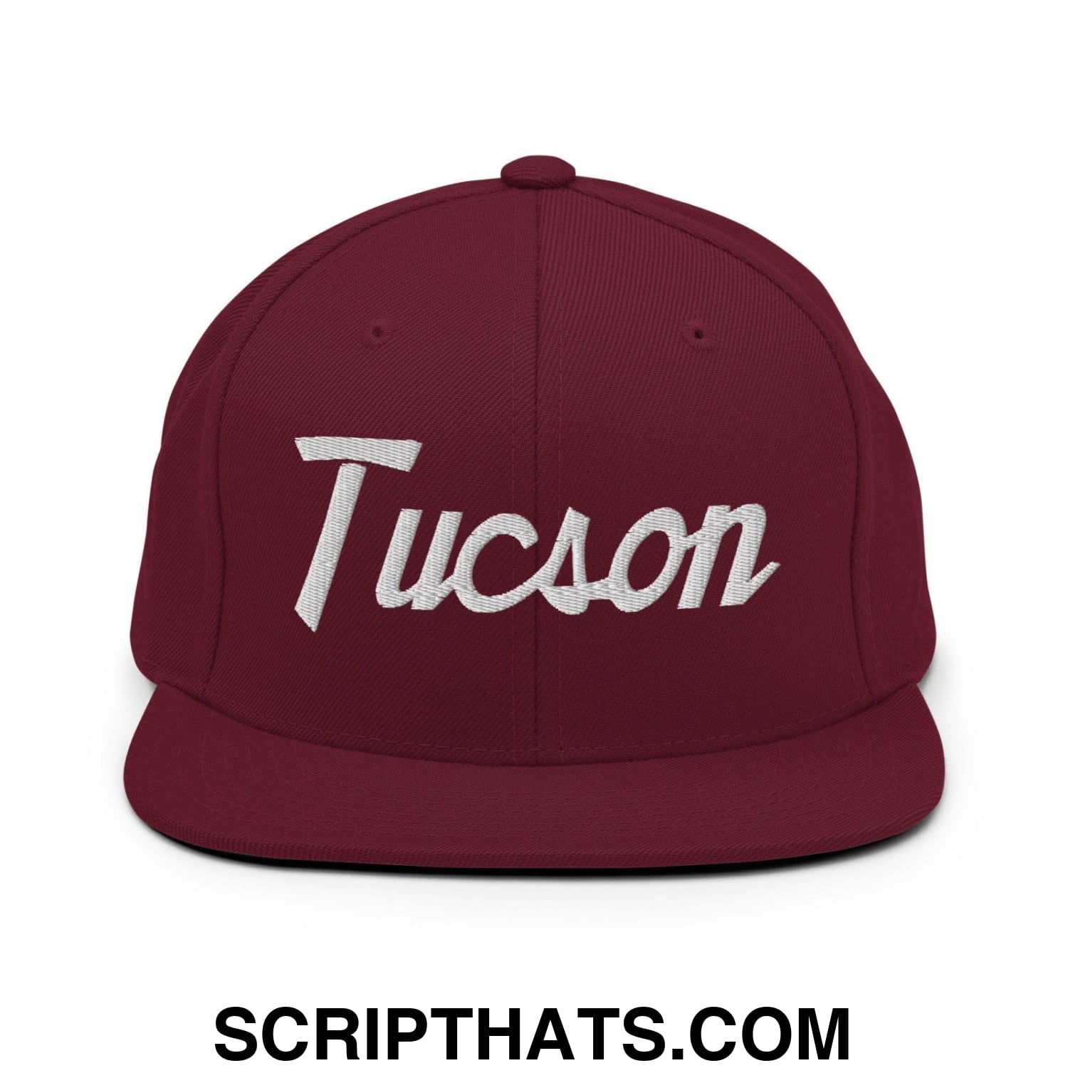 Tucson Script Snapback Hat Maroon