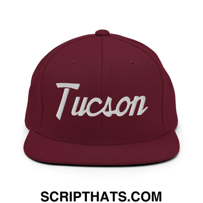 Tucson Script Snapback Hat Maroon