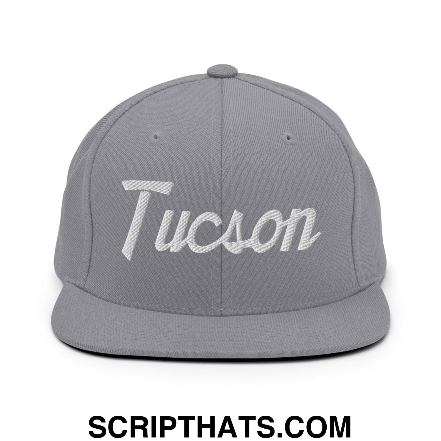 Tucson Script Snapback Hat Silver