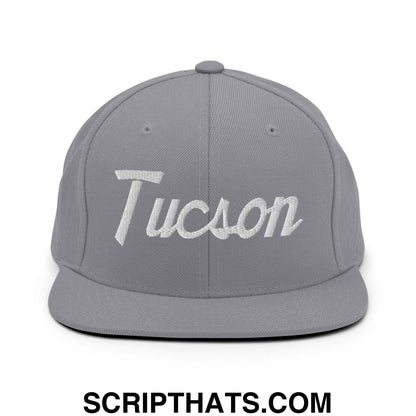 Tucson Script Snapback Hat Silver