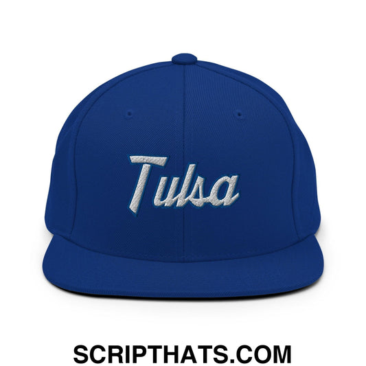 Tulsa Baseball Vintage Sports Script Snapback Hat Blue