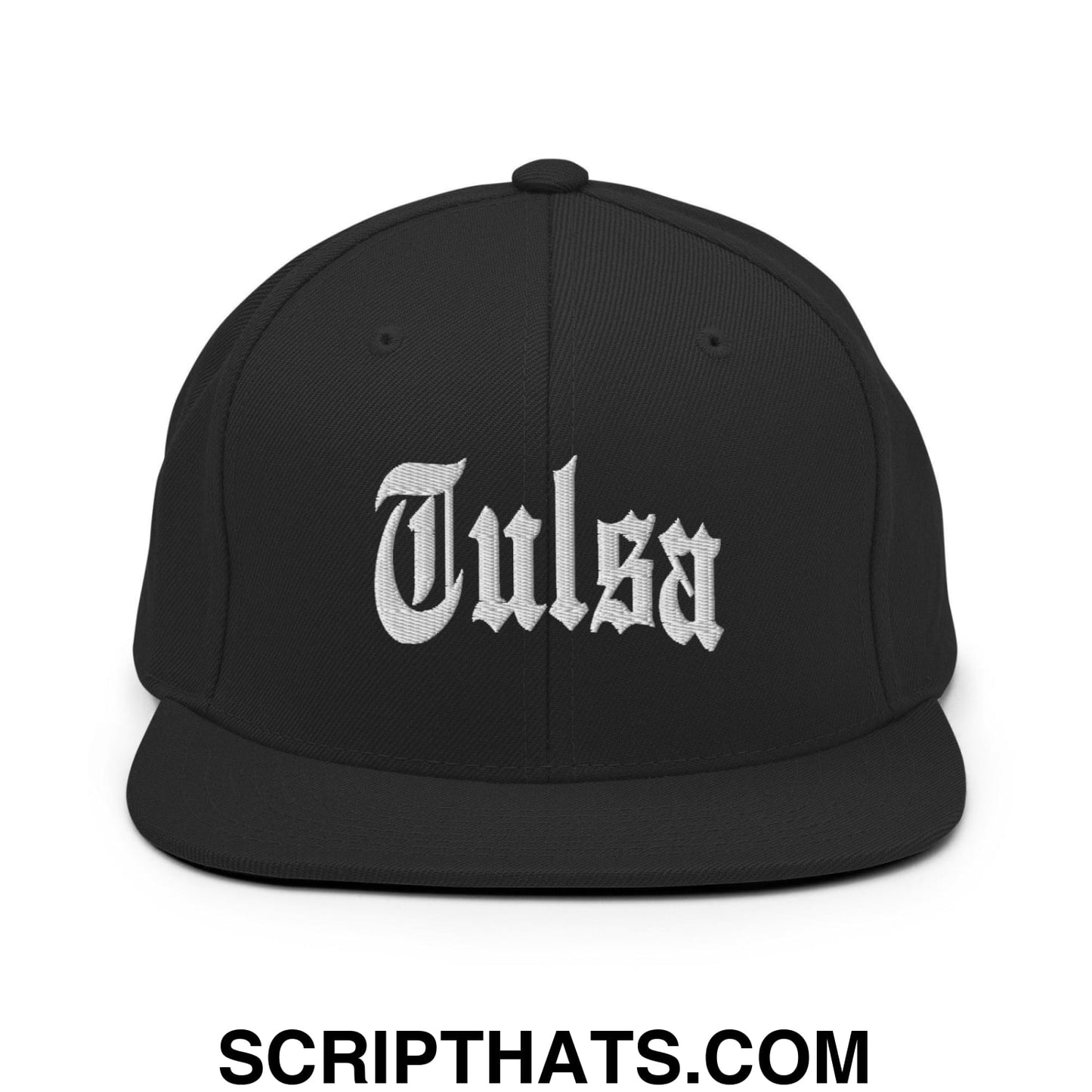 Tulsa II OG Old English Snapback Hat Black