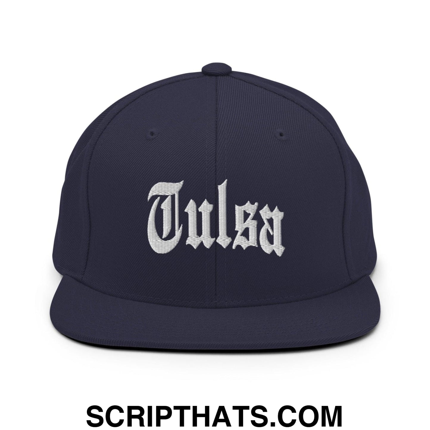 Tulsa II OG Old English Snapback Hat Navy