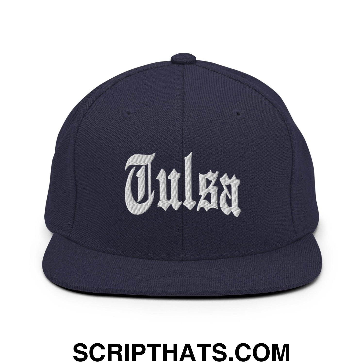 Tulsa II OG Old English Snapback Hat Navy