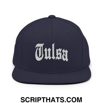 Tulsa II OG Old English Snapback Hat Navy