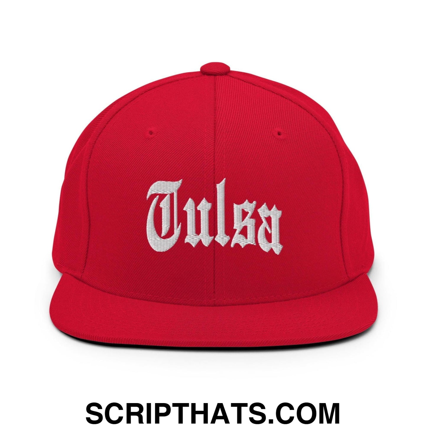 Tulsa II OG Old English Snapback Hat Red