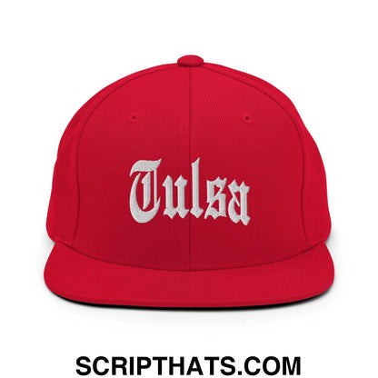 Tulsa II OG Old English Snapback Hat Red