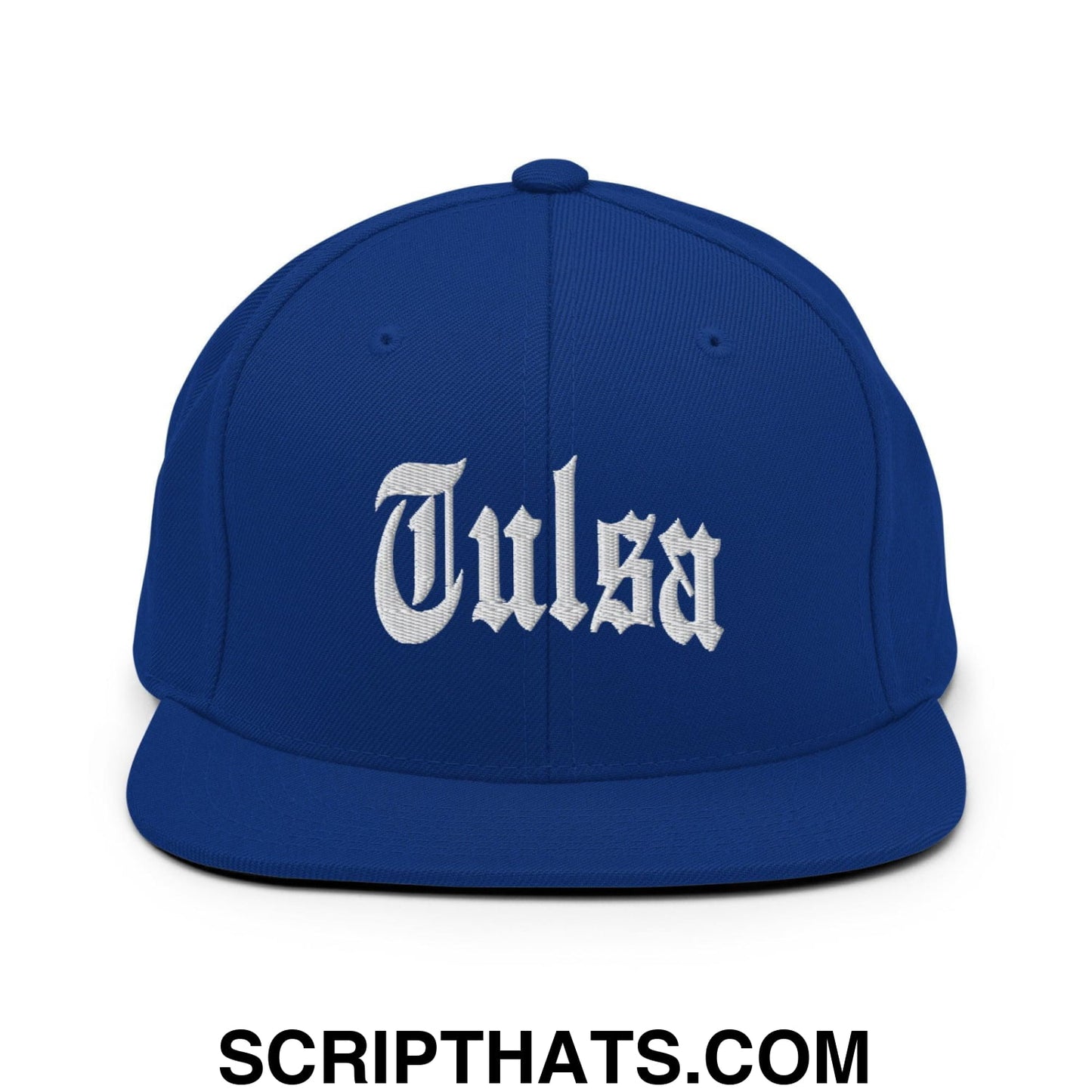 Tulsa II OG Old English Snapback Hat Royal Blue